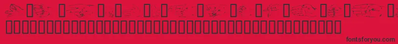 Fonte Handsom – fontes pretas em um fundo vermelho