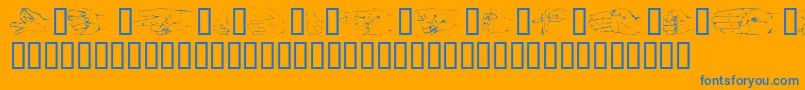 Handsom Font – Blue Fonts on Orange Background