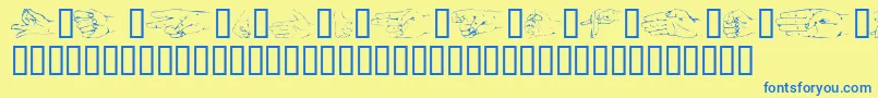 Handsom Font – Blue Fonts on Yellow Background