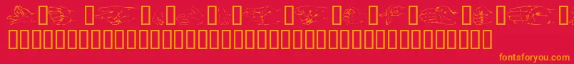 Handsom Font – Orange Fonts on Red Background
