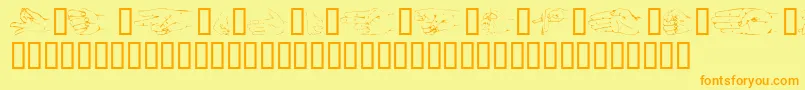 Handsom Font – Orange Fonts on Yellow Background