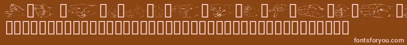フォントHandsom – 茶色の背景にピンクのフォント