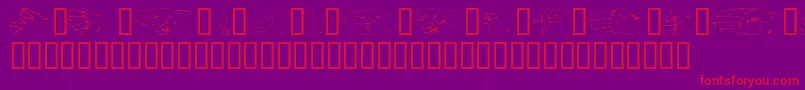 Handsom-Schriftart – Rote Schriften auf violettem Hintergrund