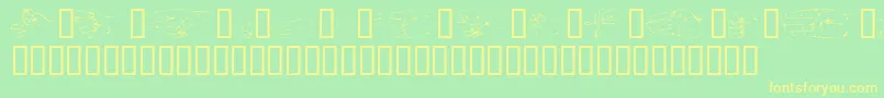 Handsom-Schriftart – Gelbe Schriften auf grünem Hintergrund