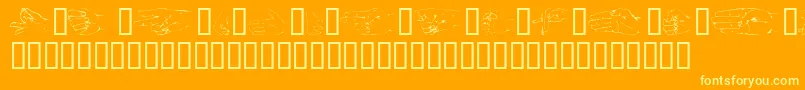 Handsom Font – Yellow Fonts on Orange Background