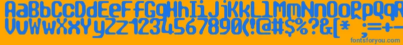 TragicBrk Font – Blue Fonts on Orange Background