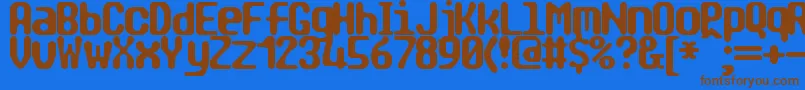 TragicBrk Font – Brown Fonts on Blue Background