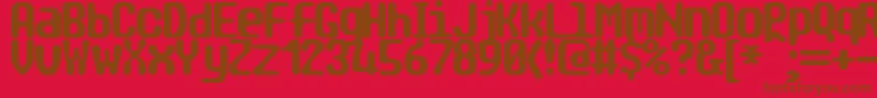 フォントTragicBrk – 赤い背景に茶色の文字