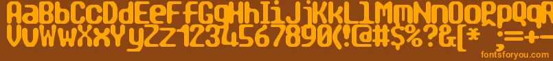 TragicBrk Font – Orange Fonts on Brown Background