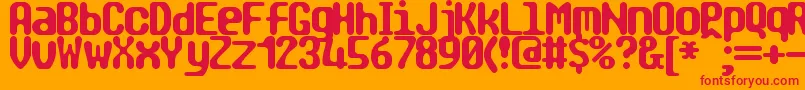 TragicBrk Font – Red Fonts on Orange Background