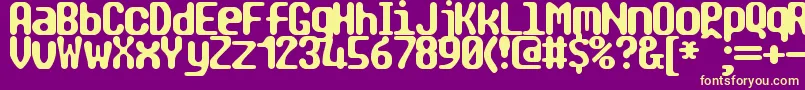 TragicBrk Font – Yellow Fonts on Purple Background