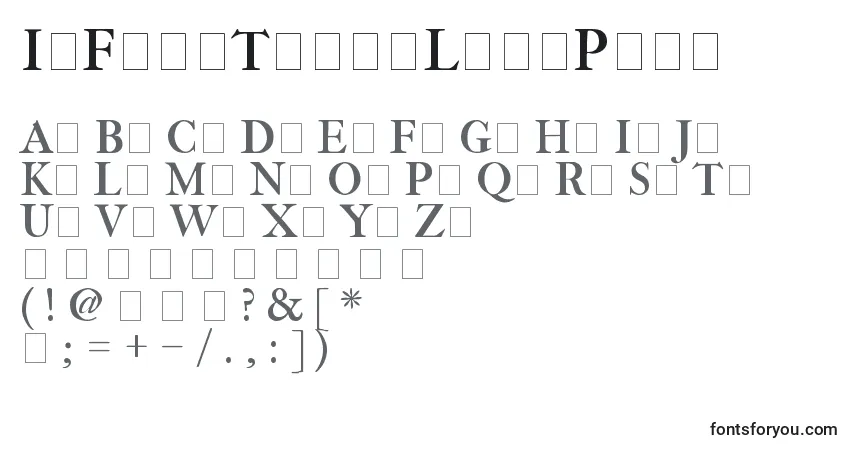 Schriftart ImFellThreeLinePica – Alphabet, Zahlen, spezielle Symbole