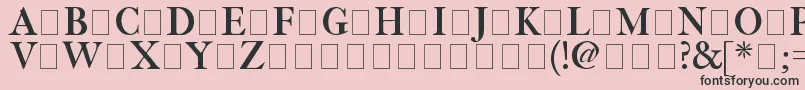 ImFellThreeLinePica-fontti – mustat fontit vaaleanpunaisella taustalla