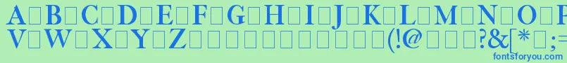 ImFellThreeLinePica Font – Blue Fonts on Green Background