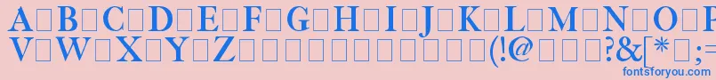 ImFellThreeLinePica-fontti – siniset fontit vaaleanpunaisella taustalla