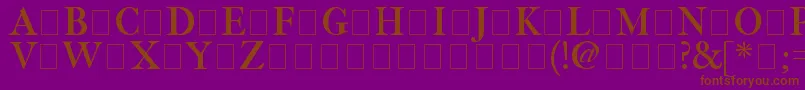 フォントImFellThreeLinePica – 紫色の背景に茶色のフォント