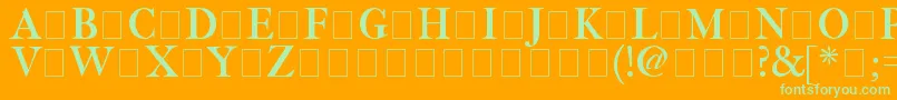 Шрифт ImFellThreeLinePica – зелёные шрифты на оранжевом фоне