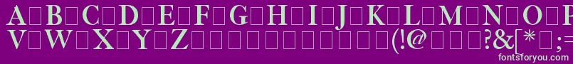 ImFellThreeLinePica-fontti – vihreät fontit violetilla taustalla