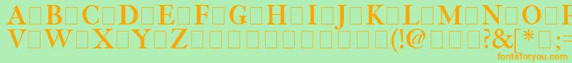 ImFellThreeLinePica Font – Orange Fonts on Green Background