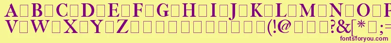 ImFellThreeLinePica Font – Purple Fonts on Yellow Background