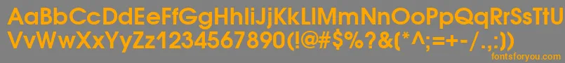 AvantgardegothicittBold-Schriftart – Orangefarbene Schriften auf grauem Hintergrund