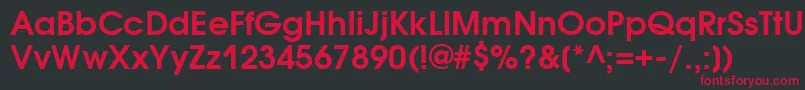 AvantgardegothicittBold Font – Red Fonts on Black Background