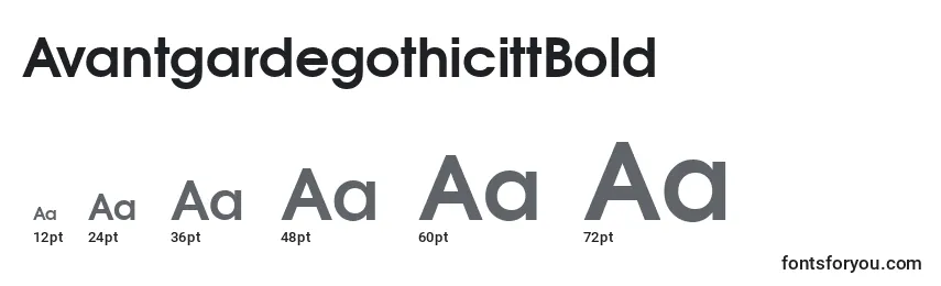 Размеры шрифта AvantgardegothicittBold