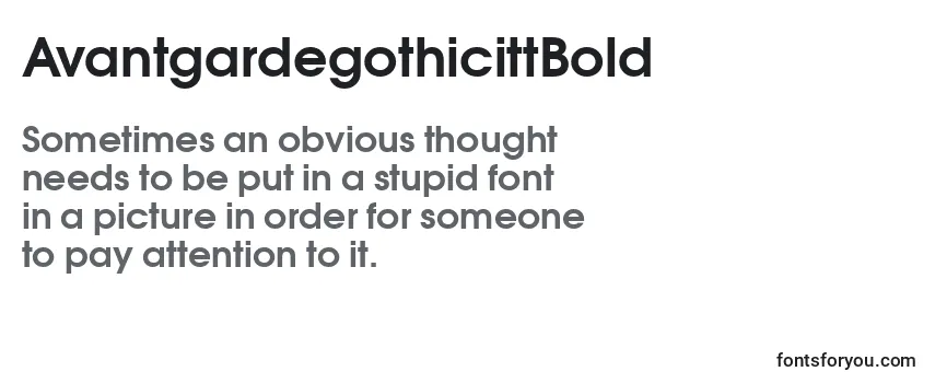 Review of the AvantgardegothicittBold Font