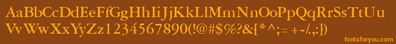 GaramondreprisesskBold Font – Orange Fonts on Brown Background