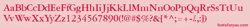 GaramondreprisesskBold-Schriftart – Rote Schriften auf rosa Hintergrund