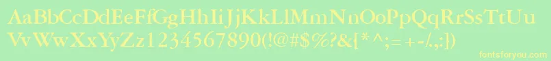 GaramondreprisesskBold-Schriftart – Gelbe Schriften auf grünem Hintergrund