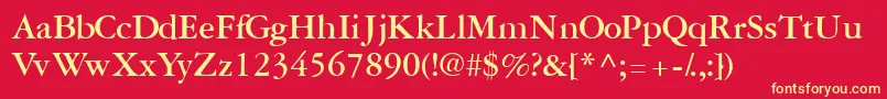 GaramondreprisesskBold Font – Yellow Fonts on Red Background