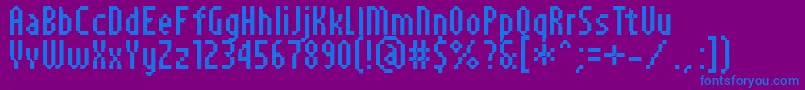 PfTempestaSevenCompressed Font – Blue Fonts on Purple Background