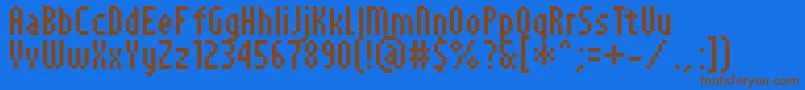 PfTempestaSevenCompressed Font – Brown Fonts on Blue Background