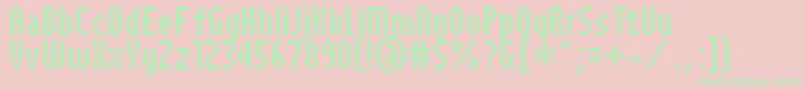 PfTempestaSevenCompressed Font – Green Fonts on Pink Background