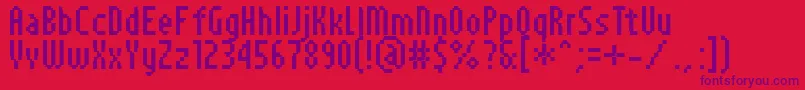 PfTempestaSevenCompressed Font – Purple Fonts on Red Background