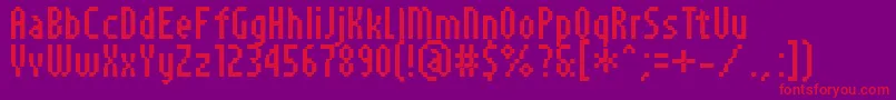 フォントPfTempestaSevenCompressed – 紫の背景に赤い文字