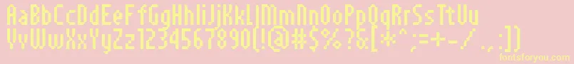 PfTempestaSevenCompressed Font – Yellow Fonts on Pink Background