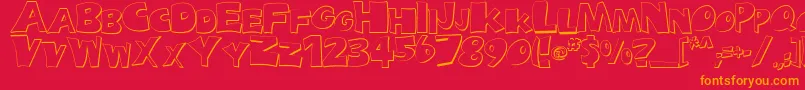 FzJazzy103D Font – Orange Fonts on Red Background