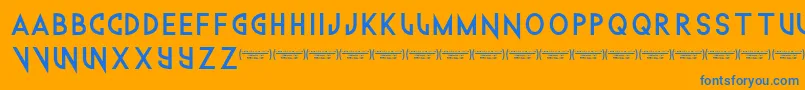 Technowanker Font – Blue Fonts on Orange Background