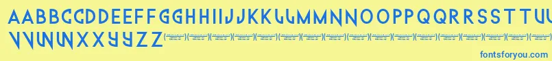 Technowanker Font – Blue Fonts on Yellow Background