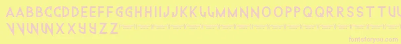 フォントTechnowanker – ピンクのフォント、黄色の背景