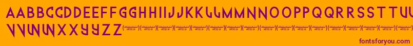 Technowanker-Schriftart – Violette Schriften auf orangefarbenem Hintergrund