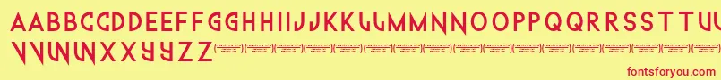 Technowanker Font – Red Fonts on Yellow Background