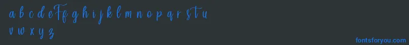 Шрифт Forefarmersdemo – синие шрифты на чёрном фоне
