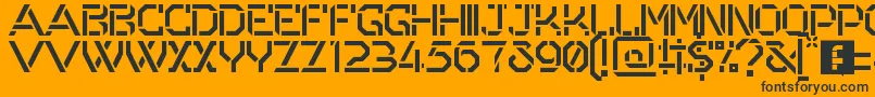 Weitere Informationen zur Odessa-Schriftart Odessa-Schriftart – Schwarze Schriften auf orangefarbenem Hintergrund