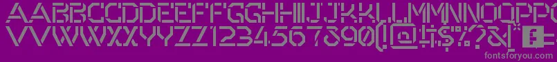 フォントOdessa – 紫の背景に灰色の文字