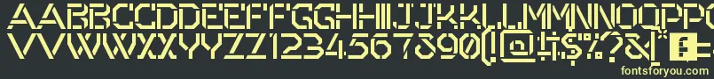 Odessa-Schriftart – Gelbe Schriften auf schwarzem Hintergrund