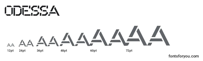 Размеры шрифта Odessa