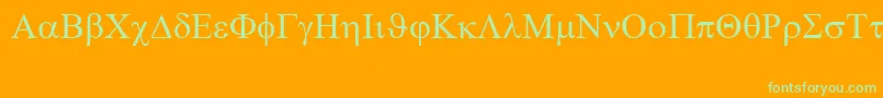 Symbol Font – Green Fonts on Orange Background